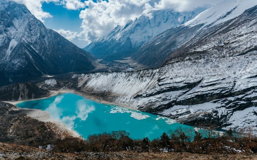 Beautiful view of Birendra lake during Manaslu Circuit trek